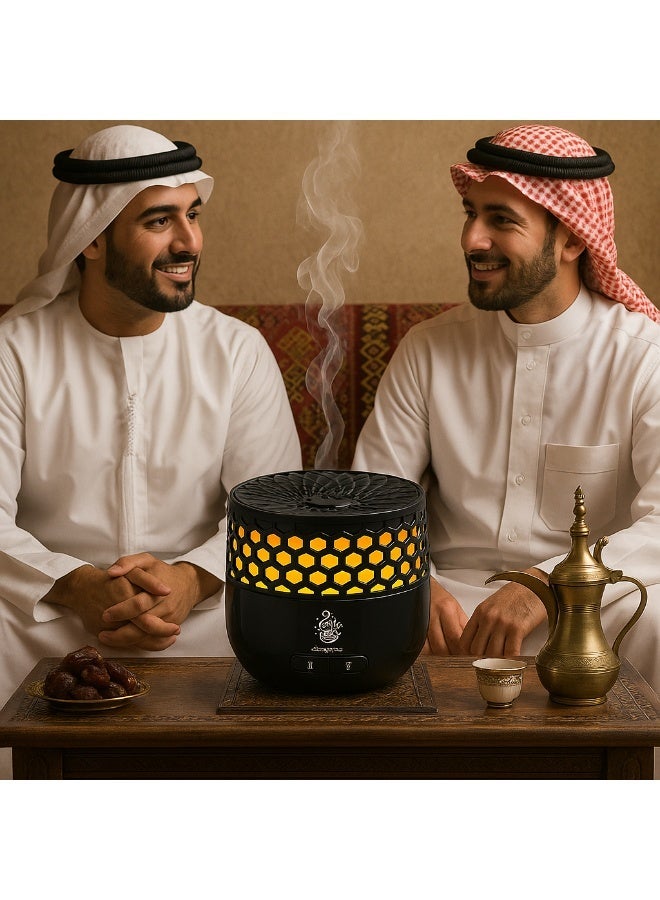 Bukhoon Modern USB Rechargeable Electronic Incense Burner – Sleek Black Arabic Bakhoon Censer Portable & Stylish Design  Ideal for Home Office  Car  Travel & Gifting Use - Image 5