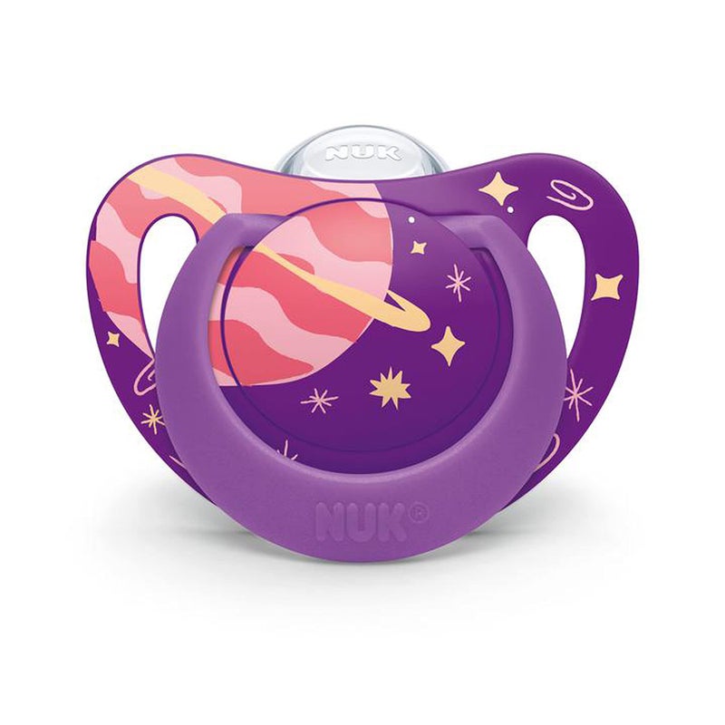 Nuk Orthodontic Pacifier, Space Girl, 6-18 Months, 4pk - Image 2