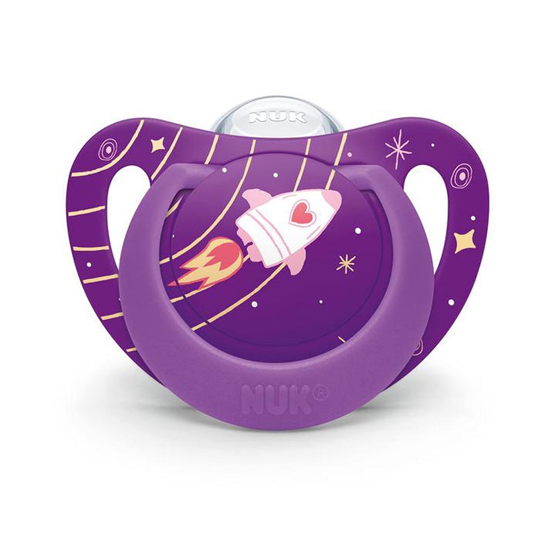 Nuk Orthodontic Pacifier, Space Girl, 6-18 Months, 4pk - Image 3