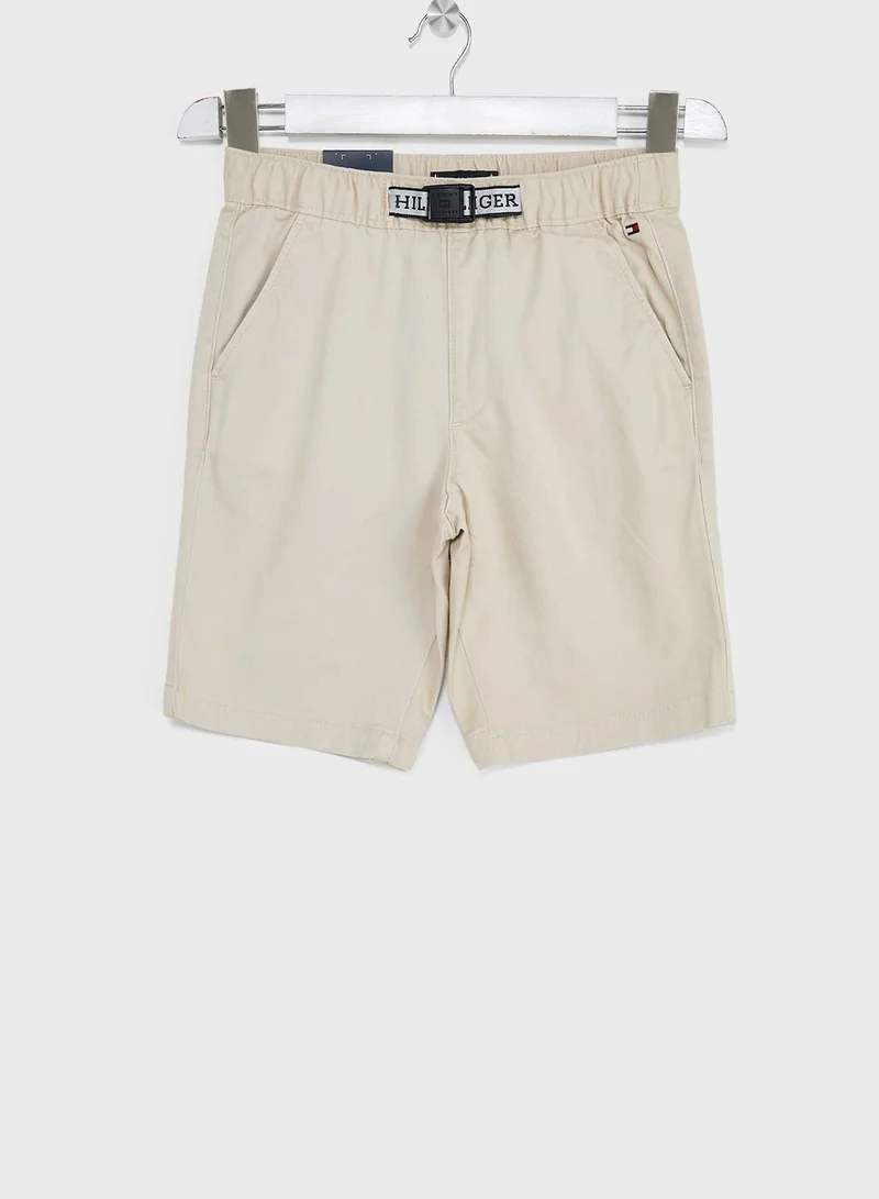 TOMMY HILFIGER Kids Belted Comfort Chino Shorts