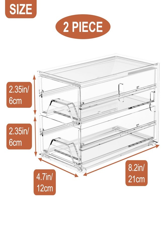 CHANCETSUI Desk Organizer Drawer Office Storage: 4 Plastic Drawers Organizers for Small Accessories, Clear Box for Stationery Supplies Organization, Storage Acrylic Bins Holder for Classroom Table - Image 2