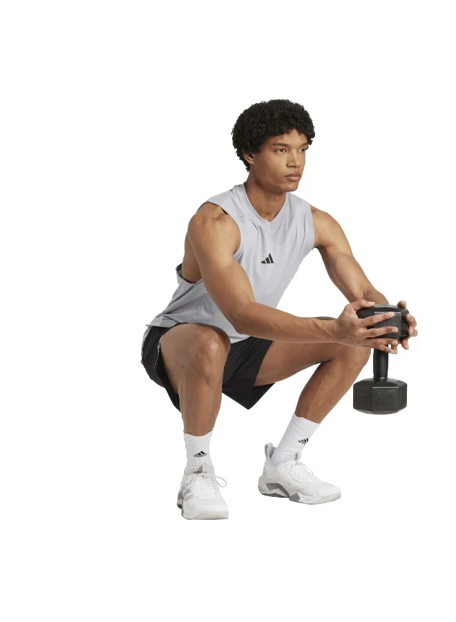 Adidas Adidas D4T Tank M Grey Training Tops For Men