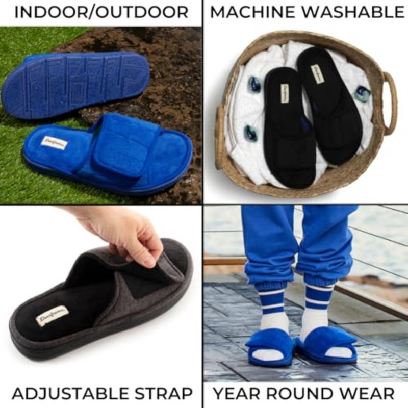 Men's Adjustable Indoor/Outdoor Memory Foam Machine Washable Summer Slide Slipper - Image 3