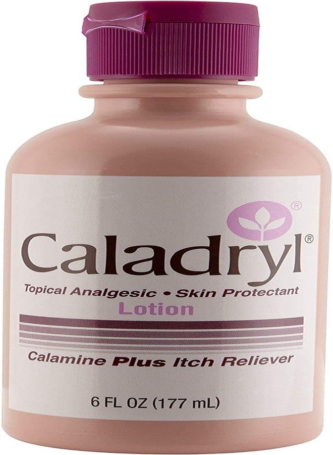 Caladryl Pink Calamine Skin Protectant Plus Itch Relief, 6 Ounce Bottle (2 Packs(6.0 Ounce - Image 1