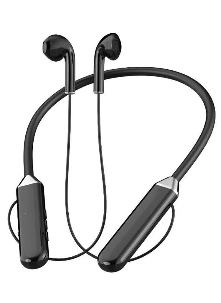 Generic New Bluetooth Neck-mounted Sports Wireless Headphones Dual Half In-Ear Universal Ultra-Long Standby Black  - Image 1