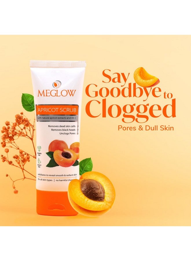MEGLOW Apricot Scrub 70g | Gentle Exfoliation for Smooth, Radiant Skin | Deep Cleansing with Apricot & Walnut | Hydrating & Nourishing with Aloe Vera & Vitamin E Pack of 2 (70g each) - Image 3
