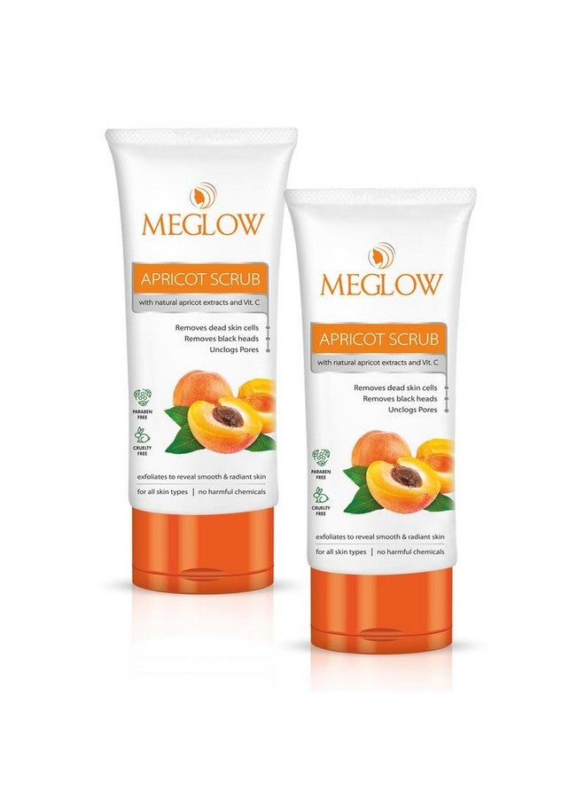 MEGLOW Apricot Scrub 70g | Gentle Exfoliation for Smooth, Radiant Skin | Deep Cleansing with Apricot & Walnut | Hydrating & Nourishing with Aloe Vera & Vitamin E Pack of 2 (70g each) - Image 1