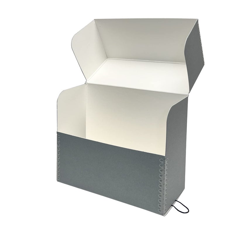 Lineco, Archival Document Storage Box with 12 Letter Sized File Folders, Acid-Free Organizer for Prints, Photos, Papers 12.5" x 10.5" x 5" Wide, Gray - Image 2