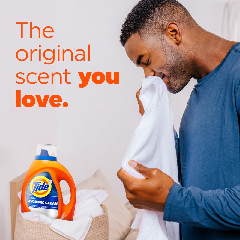 Tide Hygienic Clean Heavy 10X Duty Laundry Detergent Liquid Soap, Original Scent, HE Compatible, 59 Loads, 84 fl oz - Image 5
