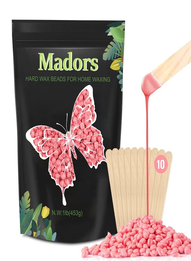 Madors Hard Wax Beads for Hair Removal - Madors 1lb/16oz Wax Beans Kit with 10 Wax applicator Sticks for for Full Body for Wax Melt Warmer - Image 1
