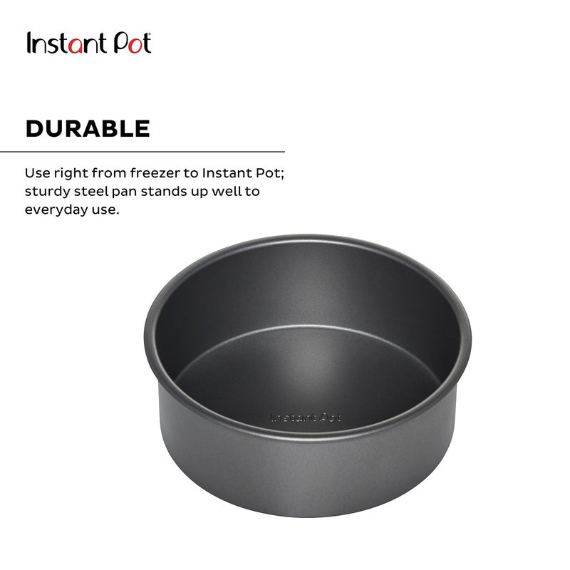 Instant Pot Official Round Cake Pan, 7.7-Inch, Gray - Nonstick, Heavy-Duty, Oven Safe, Ideal for Baking, Cooking, Storing - Compatible with 6-Quart & 8-Quart Cookers, Vortex Air Fryer, Duo Crisp - Image 4