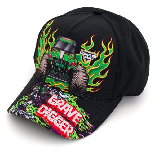 Monster Jam Grave Digger One Size Adjustable Snapback Baseball Cap Hat Grave Digger Black OS Youth - Image 1