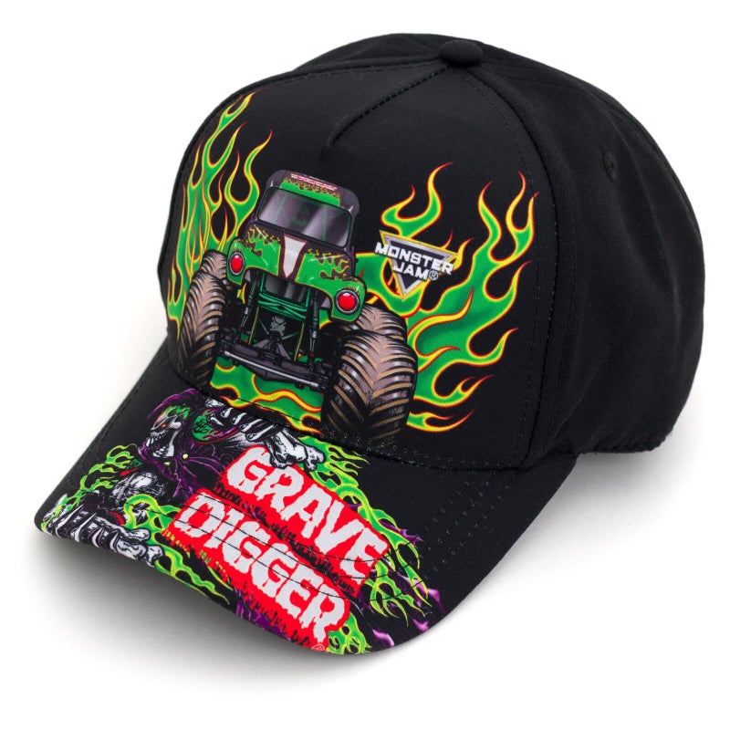 Monster Jam Grave Digger One Size Adjustable Snapback Baseball Cap Hat Grave Digger Black OS Youth - Image 2