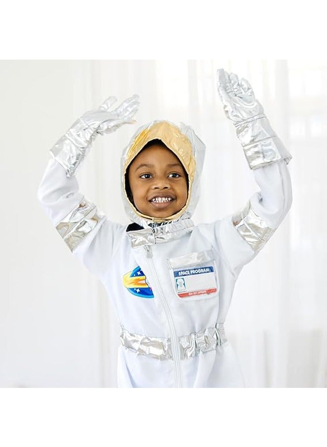 هاي هونور مجموعة ملابس فضاء لعب دور رواد فضاء للأطفال - بدلة قفز مع قبعة وقفازات ووسادة اسم، مثالية للألعاب الترفيهية والحفلات ذات الطابع المحدد - Image 5