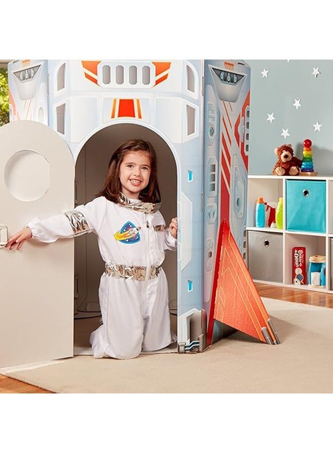 هاي هونور مجموعة ملابس فضاء لعب دور رواد فضاء للأطفال - بدلة قفز مع قبعة وقفازات ووسادة اسم، مثالية للألعاب الترفيهية والحفلات ذات الطابع المحدد - Image 4