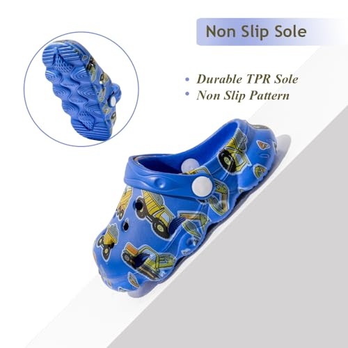 Fadezar Kids Cartoon Clogs Boys Girls Toddler Dinosaur Garden Shoes Slip On Beach Pool Shower Slide Sandals Royal Blue 9-10 Toddler - Image 5