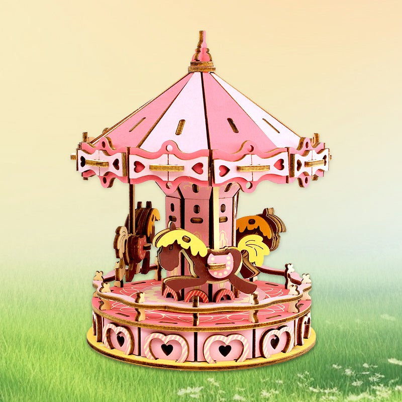 Three-Dimensional Puzzle 3D Wooden Assembled Model Ferris Wheel Children'S Girl Puzzle Handmade Diy Gift - Image 4