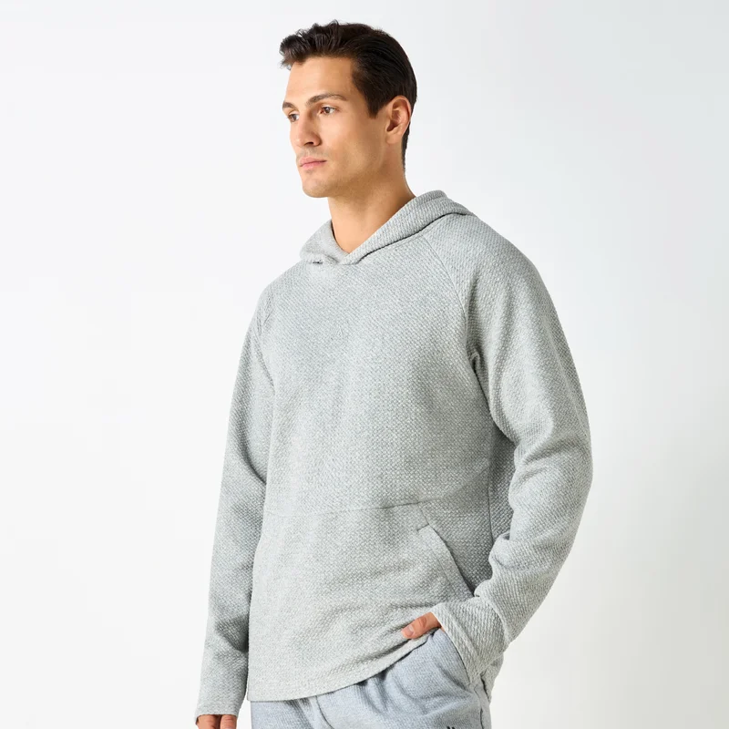 ADOT by Splash Textured Hoodie with Kangaroo Pocket