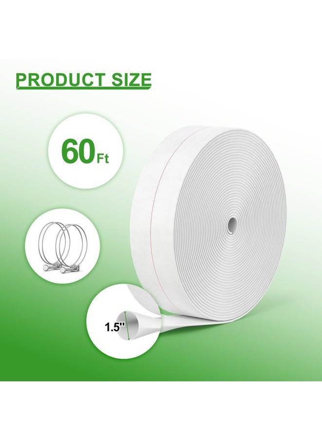 AGHITG 1-1/2" ID x 60 FT Lightweight Backwash Hose, Discharge Fire Hose Reinforced Pool Drain Hose, Lay Flat Sump Pump Hoses for Swimming Pool - Image 2