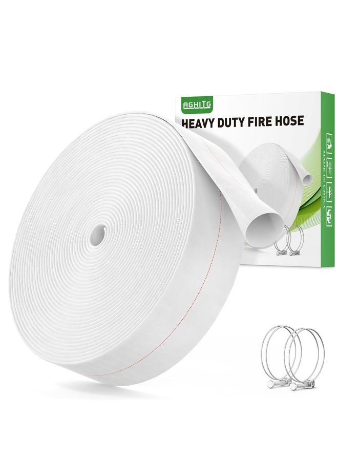 AGHITG 1-1/2" ID x 60 FT Lightweight Backwash Hose, Discharge Fire Hose Reinforced Pool Drain Hose, Lay Flat Sump Pump Hoses for Swimming Pool - Image 1