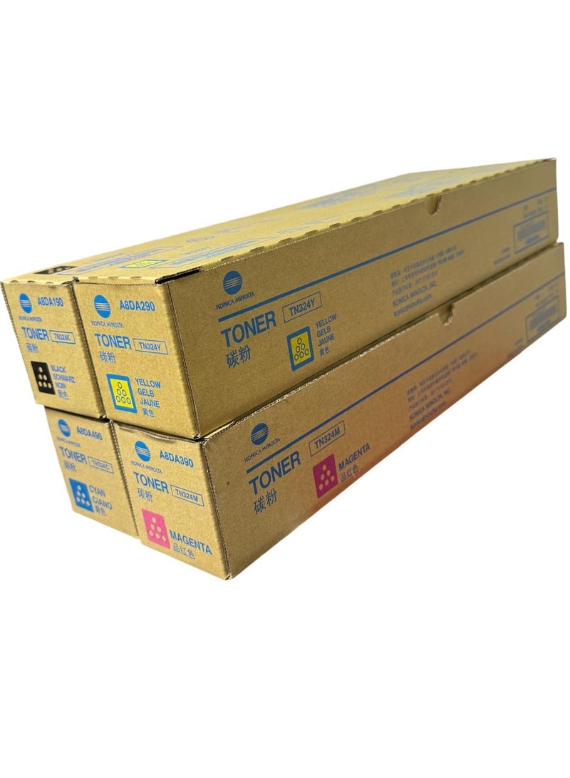Konica-Minolta تونر بيزهاب TN-324 BCYM مجموعة كاملة عالية الإنتاجية / C258/C308/C358/C368 - Image 1