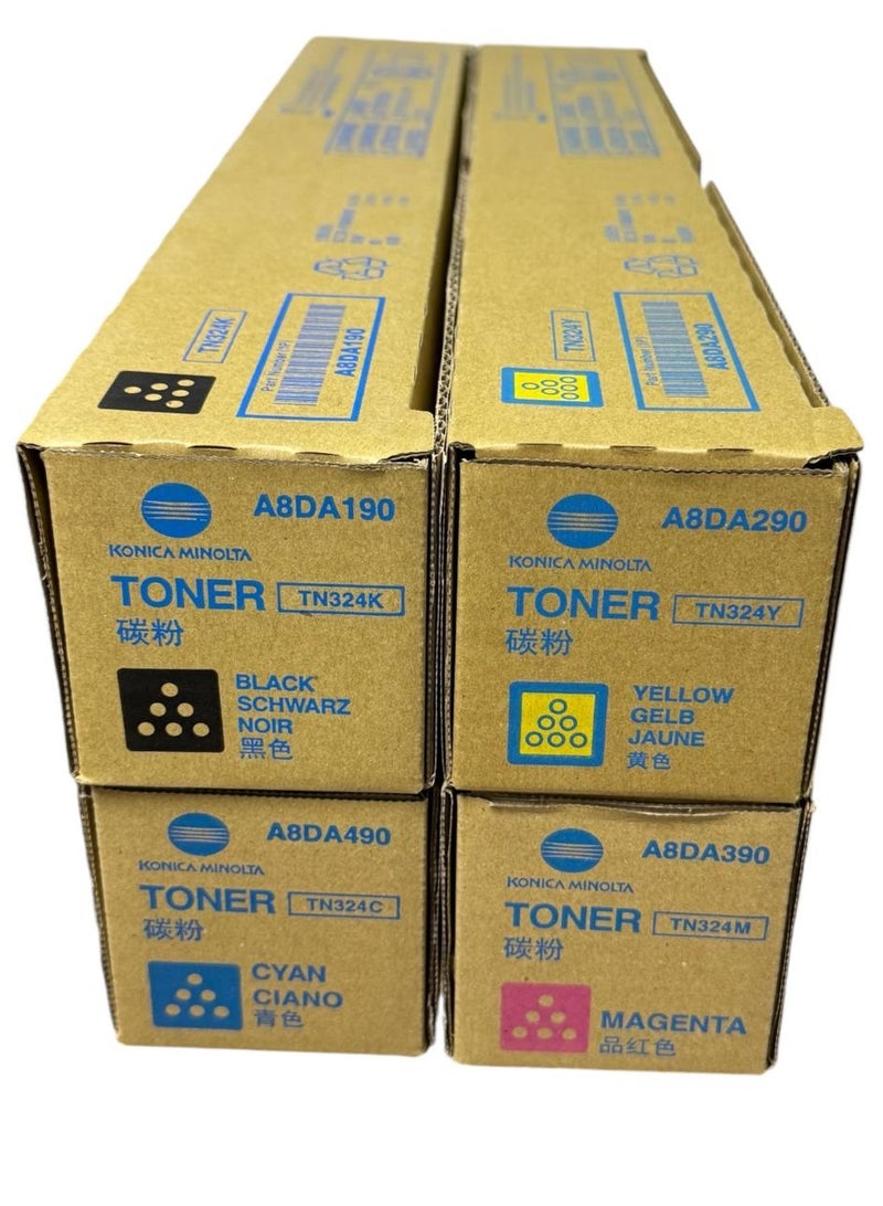 Konica-Minolta تونر بيزهاب TN-324 BCYM مجموعة كاملة عالية الإنتاجية / C258/C308/C358/C368 - Image 2