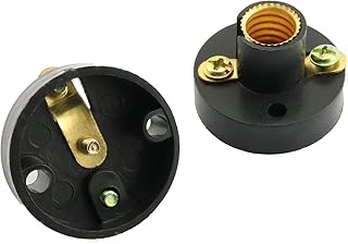 RuiLing 2-Pack E10 Mini Bulb Holder Plastic Light Beads Lamp Bases Screw Type Bulb Socket Black Lamp Holders Student - Image 1