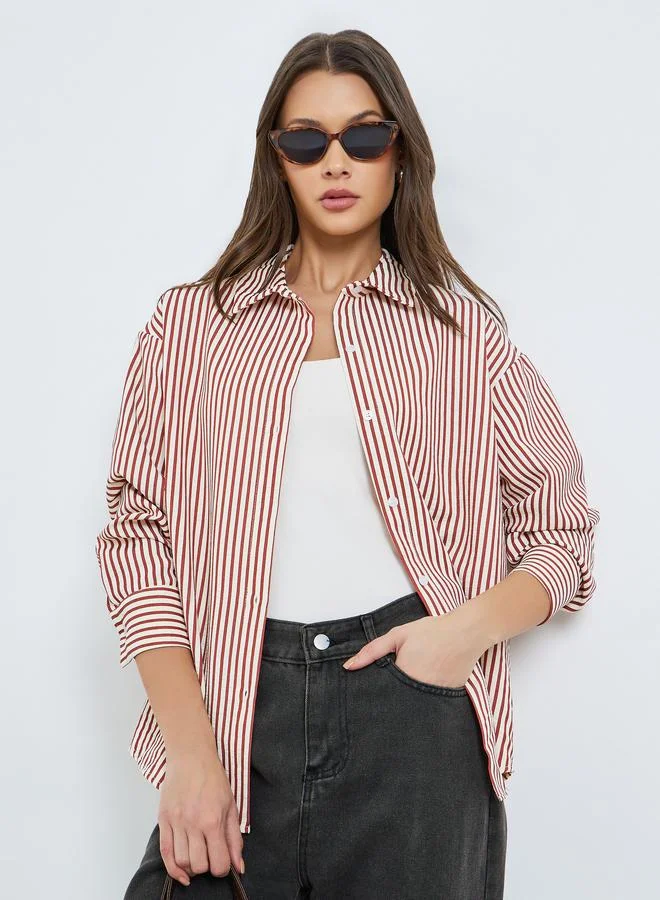 Striped Long Sleeve Oversized Shirt