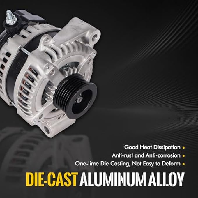 KUSATEC 104210-5360 New Alternator Compatible with 2010-2022 Jaguar F-Pace F-Type XE XF XFR XK XKR XFR-S XJ XJR XJR575 XKR-S; Land Rover Range Rover 2010-2012 Sport LR4 2010-2013; 12V 150A - Image 2