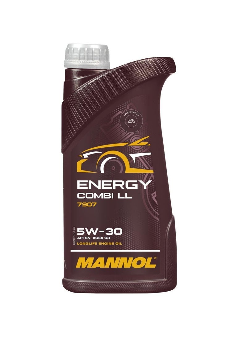 MANNOL 7907 Energy Combi LL SAE 5W-30 API SN ACEA C3 MULTIGRADE BI-SYNTHETIC ENGINE OIL FOR PETROL AND DIESEL ENGINES OF CARS (1L) - Image 1