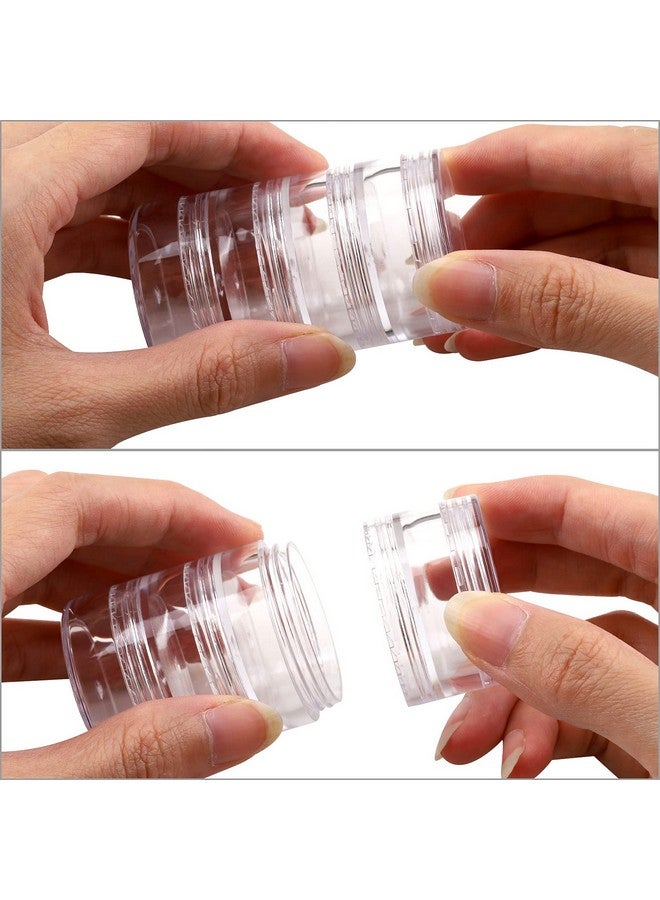 BTYMS 5 Set (20 Pieces) Stackable Cosmetic Containers With Screw Lids And Labels，10 Grams Clear Plastic Empty Jars Small Makeup Sample Containers For Beauty Products - Image 3