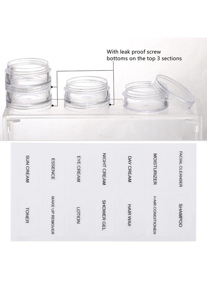 BTYMS 5 Set (20 Pieces) Stackable Cosmetic Containers With Screw Lids And Labels，10 Grams Clear Plastic Empty Jars Small Makeup Sample Containers For Beauty Products - Image 2