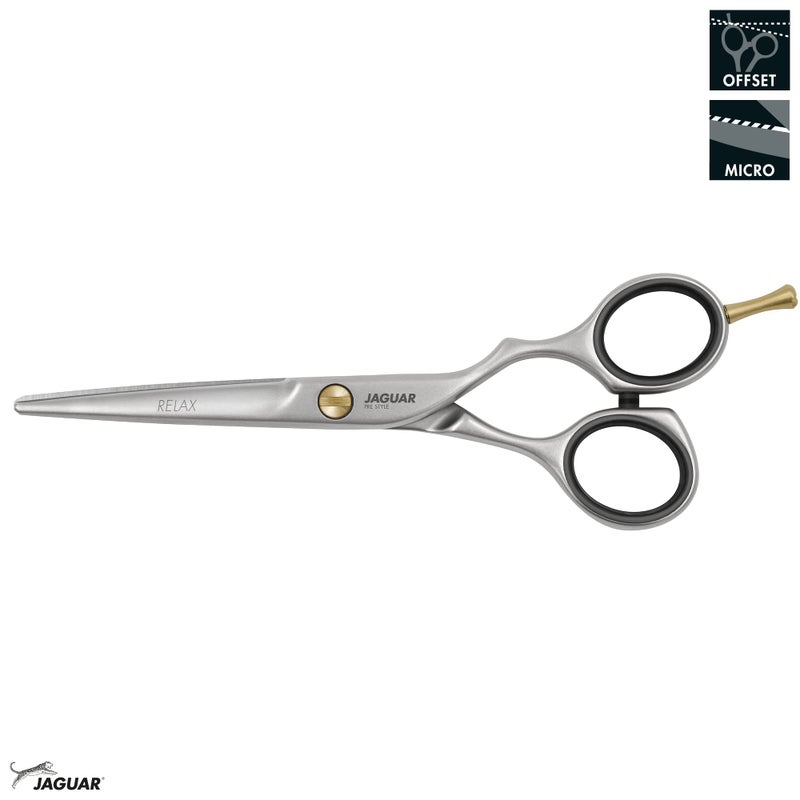 Jaguar Shears Pre Style Relax 5.5 Inch Offset Design Professional Ergonomic Steel Hair Cutting & Trimming Scissors for Salon Stylists, Beauticians, and Barbers - Image 2