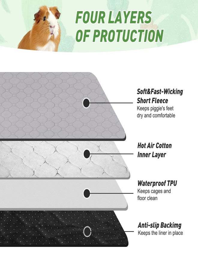 LWYMX 2 Pack Guinea Pig Cage Liners, 14'' X 42'' Washable Guinea Pig Pee Pads, Non Slip Reusable Super Absorbent Guinea Pig Training Mat Bedding Fleece for Small Animals Hamster Rabbit Chinchilla Rat - Image 5