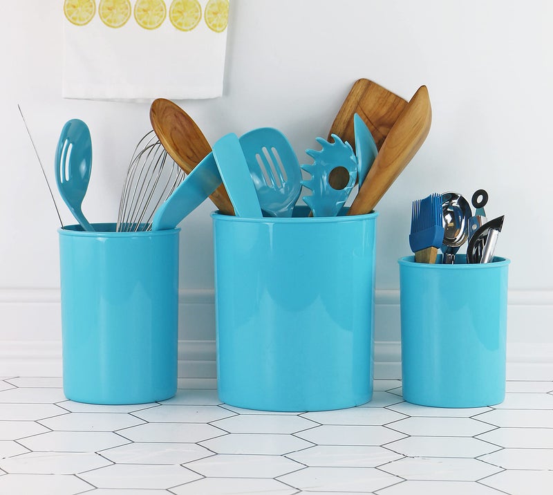 Reston Lloyd Multipurpose Crock Organize All Kinds of Utensils & Kitchen Tools  Extra Large Holder  Turquoise - Image 4