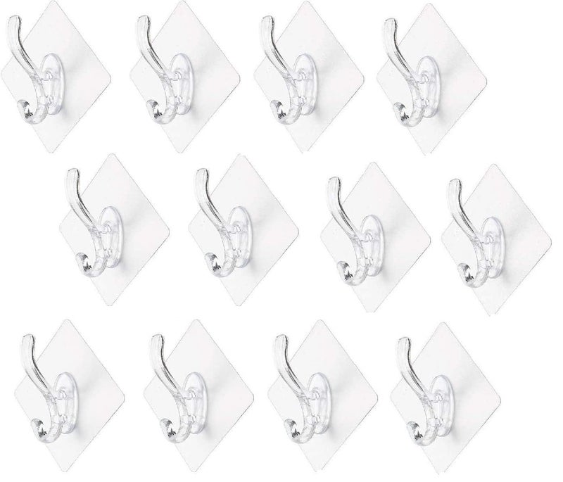 Wishbone Hook Cross 7 X 712PCS Self Adhesive Wall Hooks Key Holder Wall Hat Hanger Hook Clear Towel Hooks for Bathrooms Kitchen Waterproof and Oil Proof Nail Free - Image 1