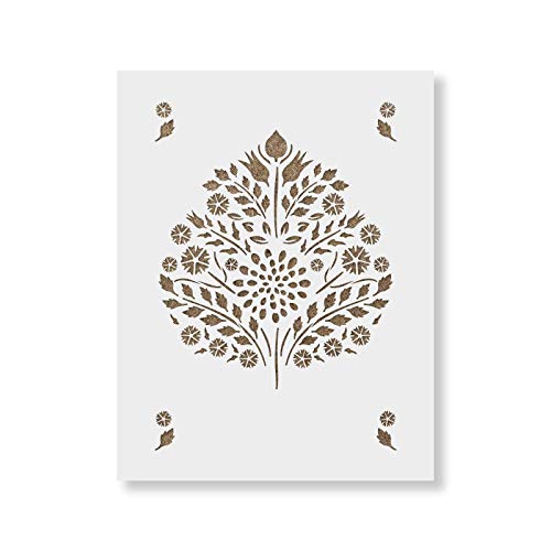Stencil Revolution Leaf Damask Pattern Wall Stencil - Decorate Your Home for Less - Damask Stencil, Damask for Wall, Damask Wall Stencil, Large Damask Stencil - Image 1