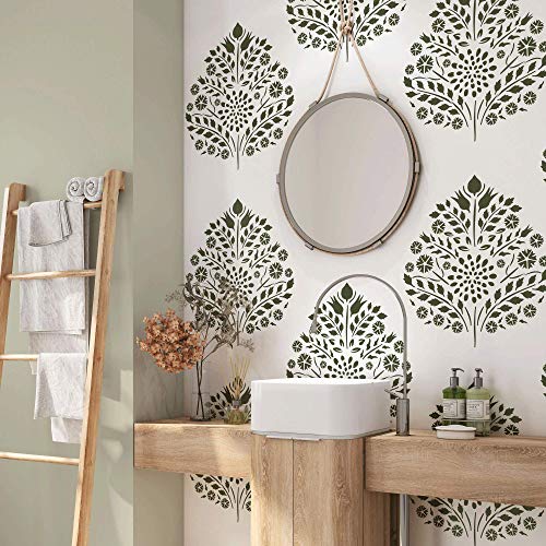 Stencil Revolution Leaf Damask Pattern Wall Stencil - Decorate Your Home for Less - Damask Stencil, Damask for Wall, Damask Wall Stencil, Large Damask Stencil - Image 3