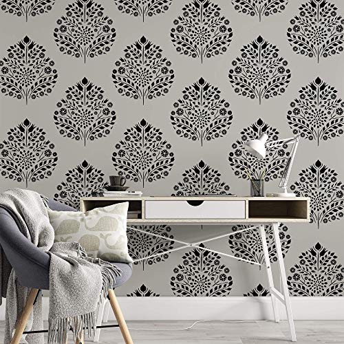 Stencil Revolution Leaf Damask Pattern Wall Stencil - Decorate Your Home for Less - Damask Stencil, Damask for Wall, Damask Wall Stencil, Large Damask Stencil - Image 5