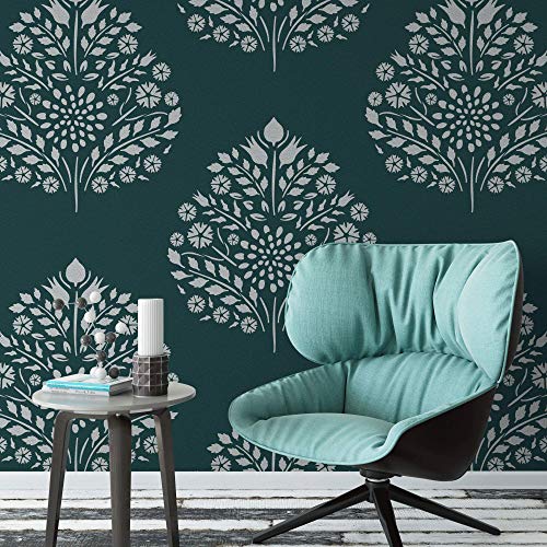 Stencil Revolution Leaf Damask Pattern Wall Stencil - Decorate Your Home for Less - Damask Stencil, Damask for Wall, Damask Wall Stencil, Large Damask Stencil - Image 2