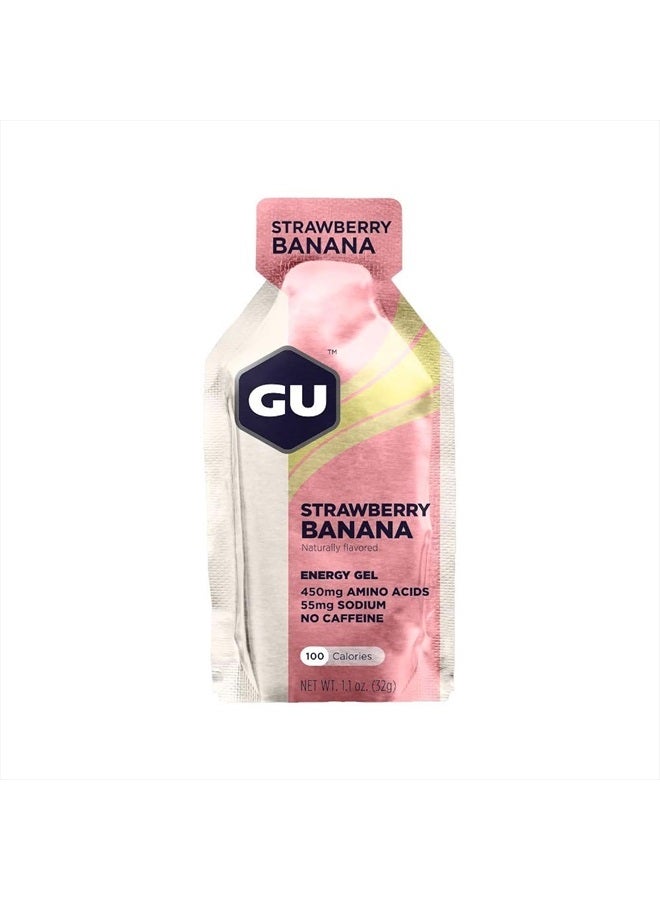 GU ENERGY GEL GU Energy Original Sports Nutrition Energy Gel, Vegan, Gluten-Free, Kosher, and Dairy-Free On-the-Go Energy for Any Workout, 24-Count, Strawberry Banana - Image 1