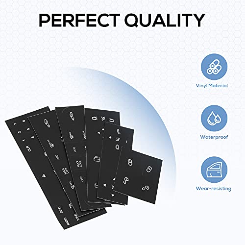 RDBS Interior Button Repair Kit Steering Wheel AC Window Radio Number Door and Air Conditioner Decals Stickers for 2007-2014 Mercedes Benz W204 C250 C350 E-Class ML GL GLK - Image 4