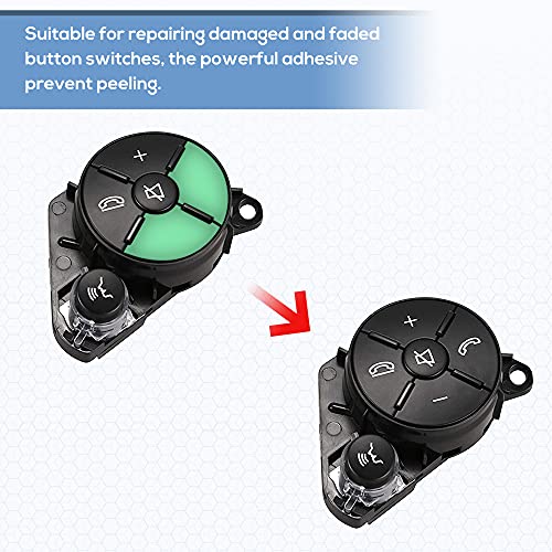 RDBS Interior Button Repair Kit Steering Wheel AC Window Radio Number Door and Air Conditioner Decals Stickers for 2007-2014 Mercedes Benz W204 C250 C350 E-Class ML GL GLK - Image 5