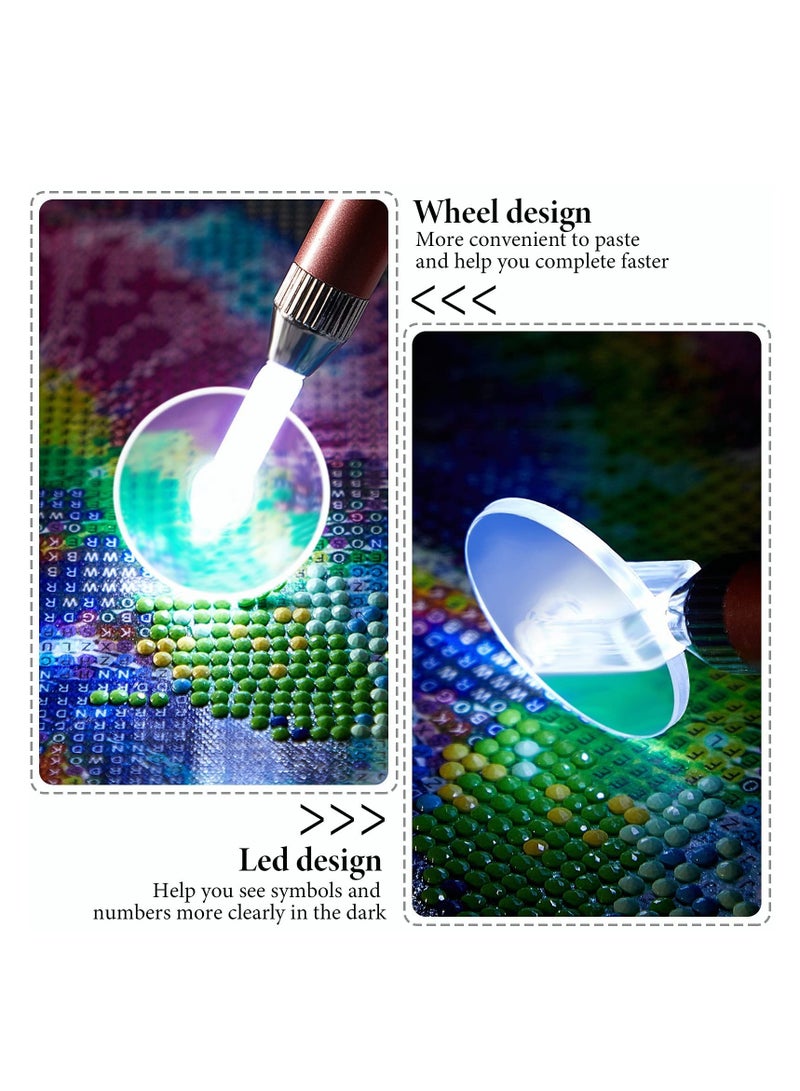 6-Piece LED Diamond Painting Pen Set - Efficient Tools for 5D Art, Jewelry, and Nail Designs with Tape and Light Point Drills - Image 4