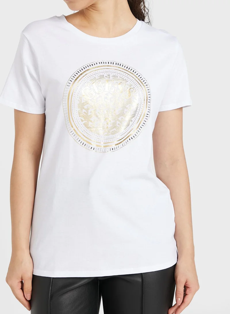 GUESS Crew Neck Graphic T-Shirt