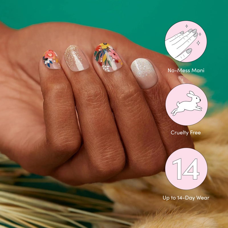 Dashing Diva Gloss Nail Strips - Wallflower Frenzy - UV Free, Chip Resistant, Long Lasting Gel Stickers - Contains 32 Wraps, 1 Prep Pad, 1 File - Image 5