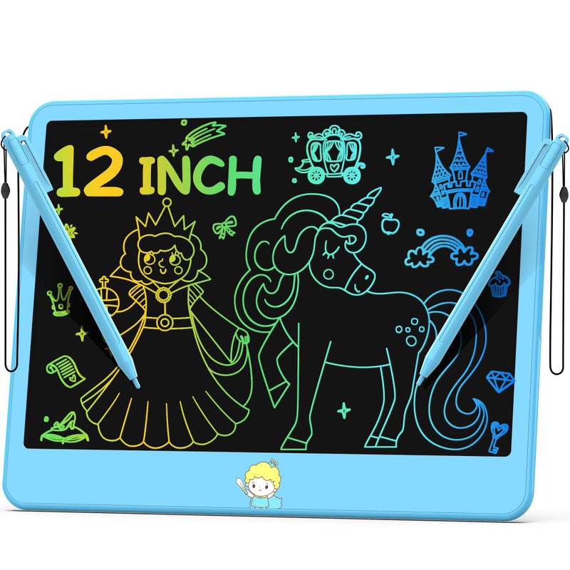 Hockvill LCD Writing Tablet for Kids 12 Inch Toys for Boys Girls Drawing Pad for 3 4 5 6 7 Year Old Kids Toys Toddler Erasable Doodle Board Travel Essentials Easter Basket Stuffer for Kids Blue - Image 2