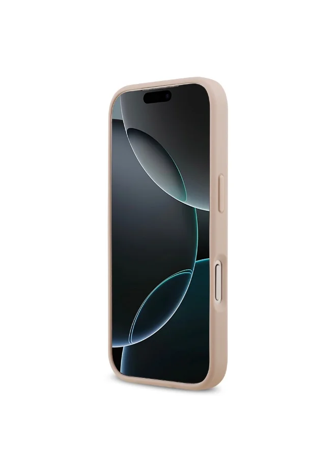 جس جراب iPhone 17 Pro MagSafe Max من جلد البولي يوريثان مع شعار مثلث / متوافق مع Magsafe / نحيف للغاية / تصميم خفيف الوزن / سهل التركيب - وردی