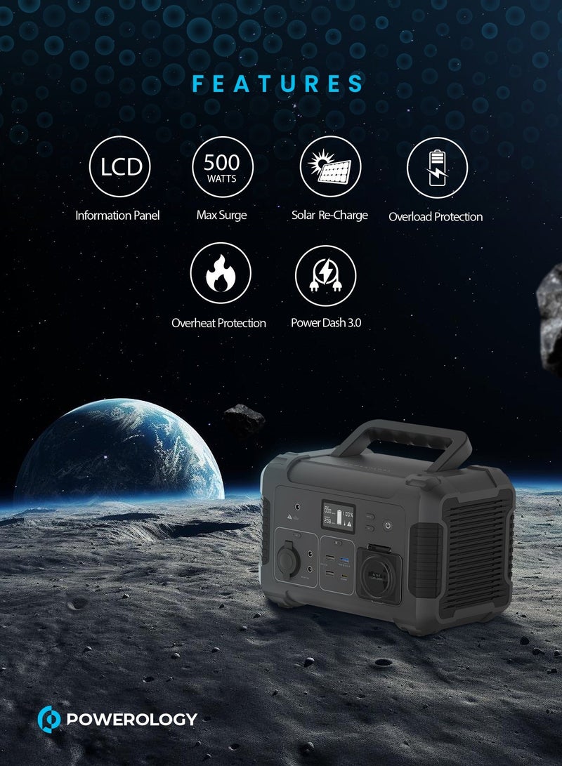 باورولوجي مولد طاقة بقوة 78000 مللي أمبير بقدرة 300 وات إخراج موجة جيبية نقية مع حزمة بطارية عالية الكثافة ، حماية مدمجة ، لوحة معلومات LCD ، درجة حرارة تشغيل من 10 درجة مئوية إلى 40 درجة مئوية ، 500 واط ماكس ا - Image 2