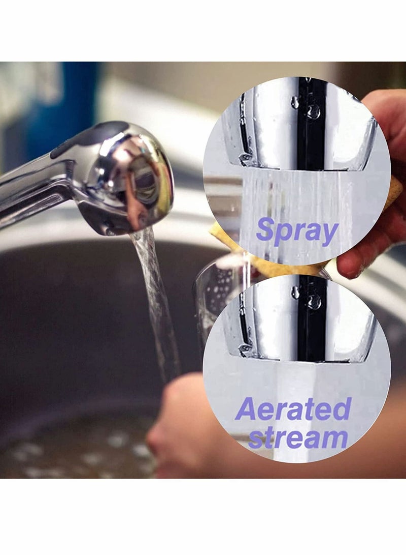 Pull Out Spray Head, Bathroom Kitchen Sink Pull-Down Faucet Universal Replacemen Part, 2 Function Kitchen Sink Faucet Sprayer Head, for Bathroom Kitchen Polished Nickel (Brushed Nickel) - Image 2